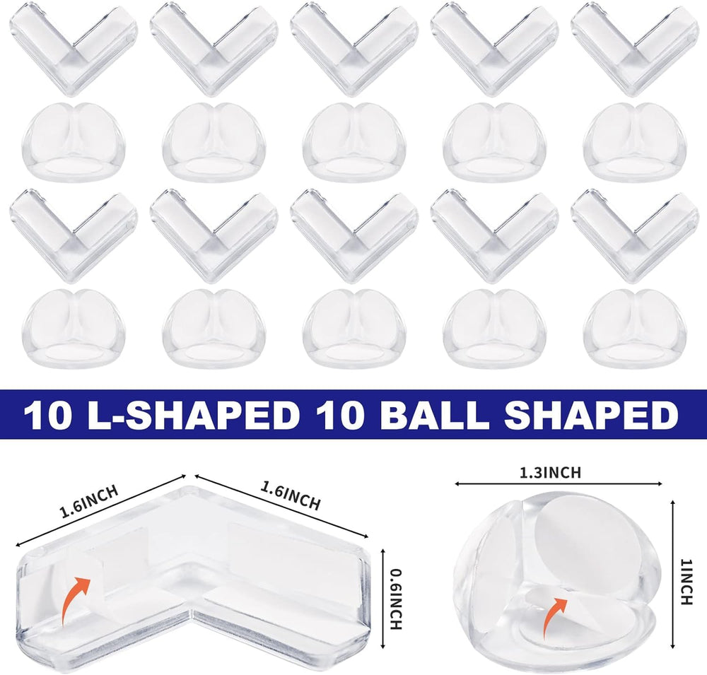 YIIFELL L-shaped clear corner protector guarding sharp furniture corners.
