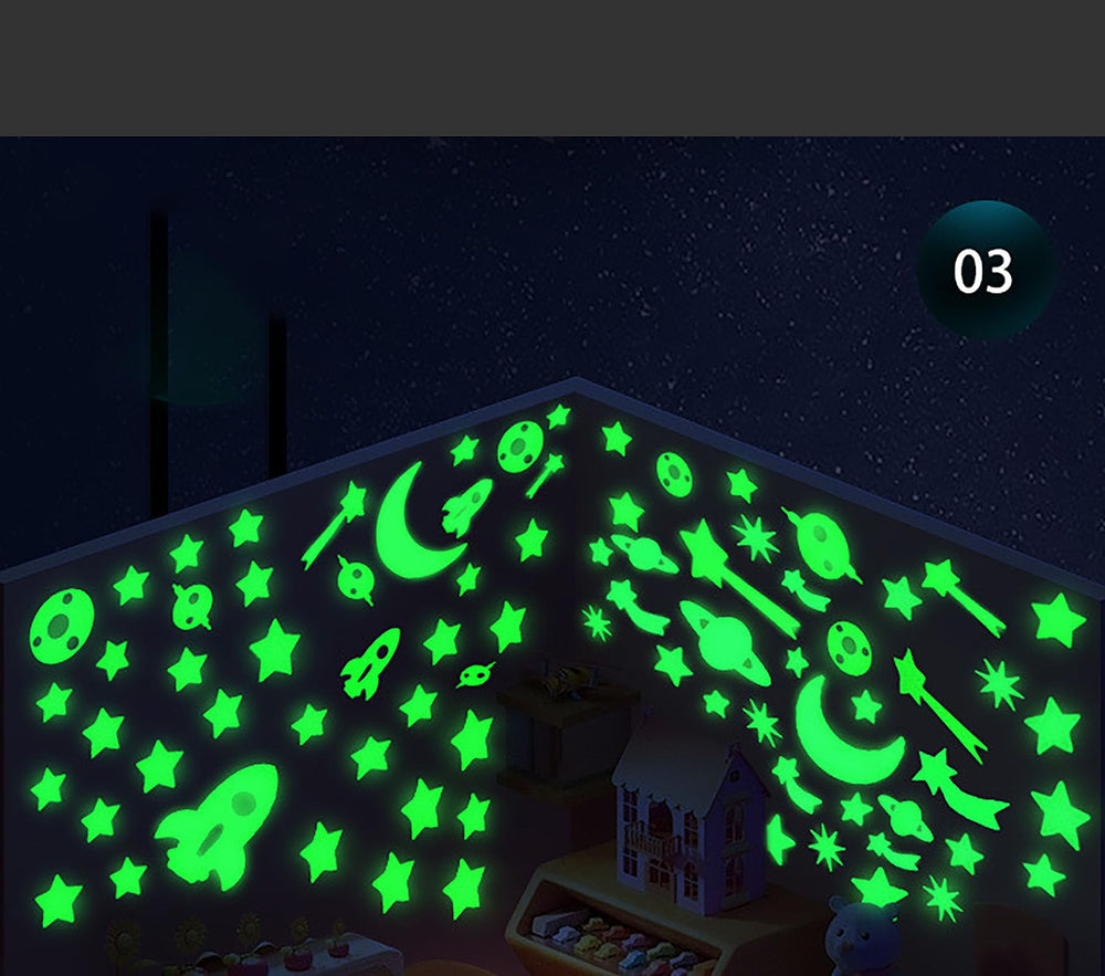 YIKANGHENG meteor stickers glow in dark walls, adding dynamic accents