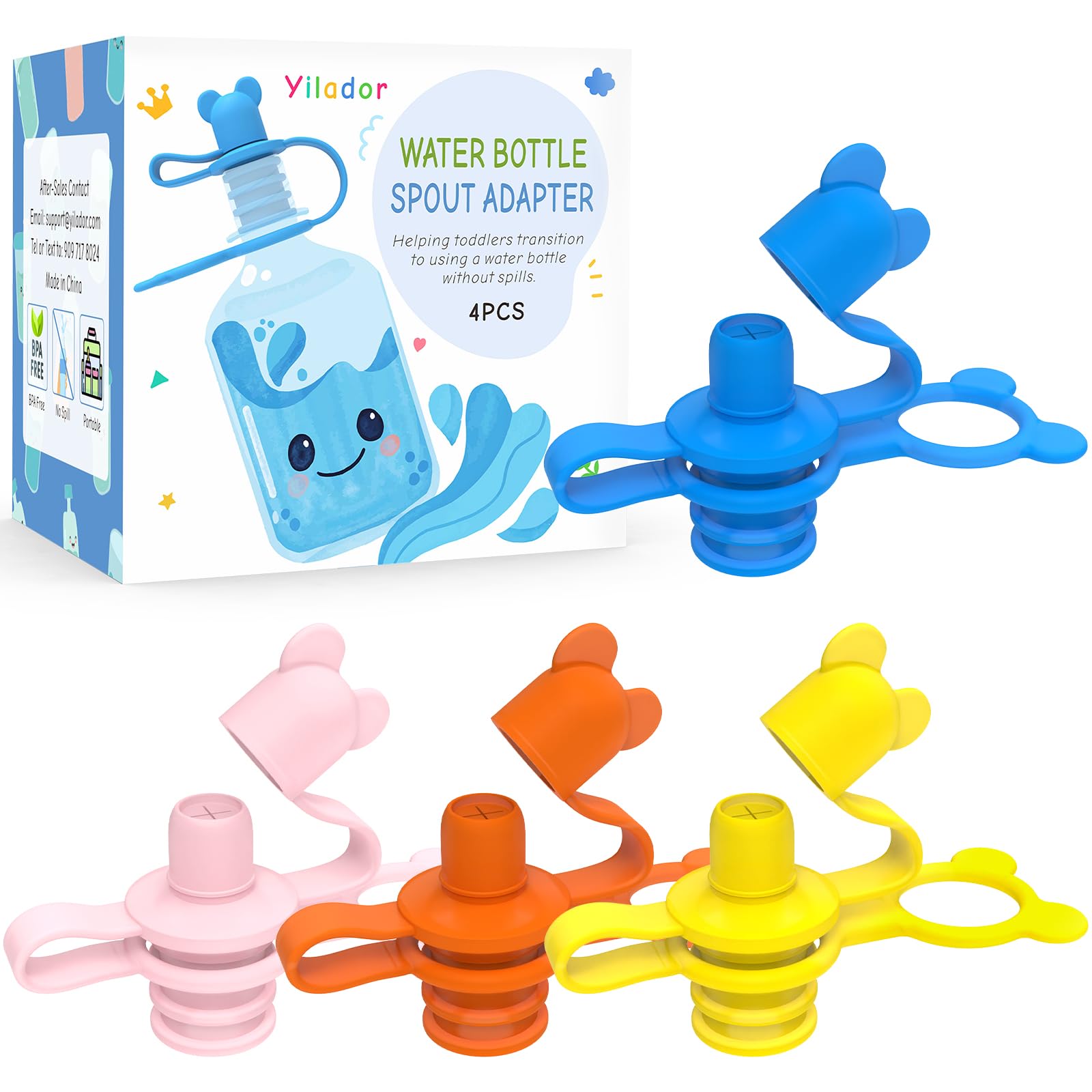 Yilador silicone water bottle cap spill-proof top keeps drinks tidy during adventures.