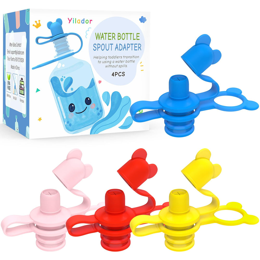 Yilador red cap on a toddler bottle demonstrates spill-proof sipping.