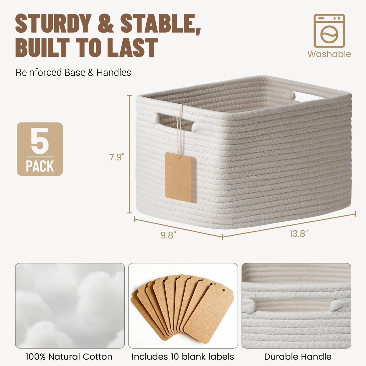 Yilobi closet organizer baskets in neutral design suit modern decor