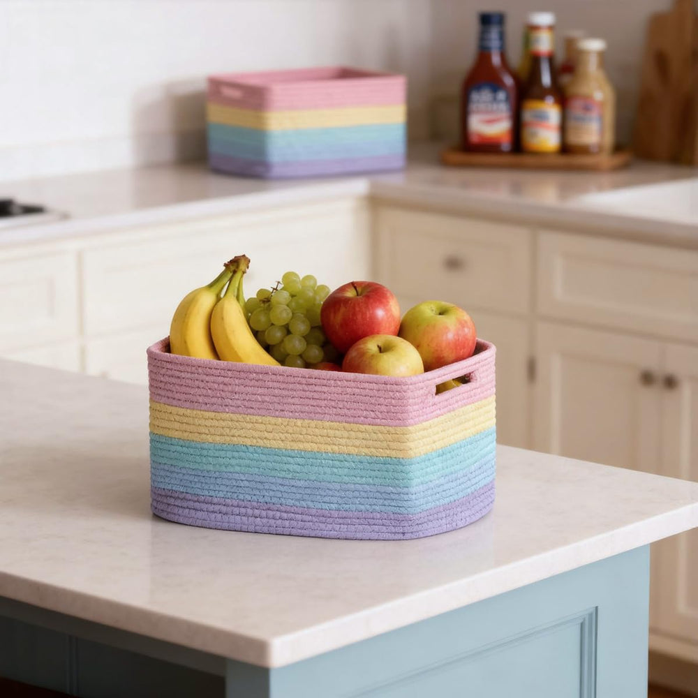 Yilobi baskets feel cozy with soft cotton rope for kids