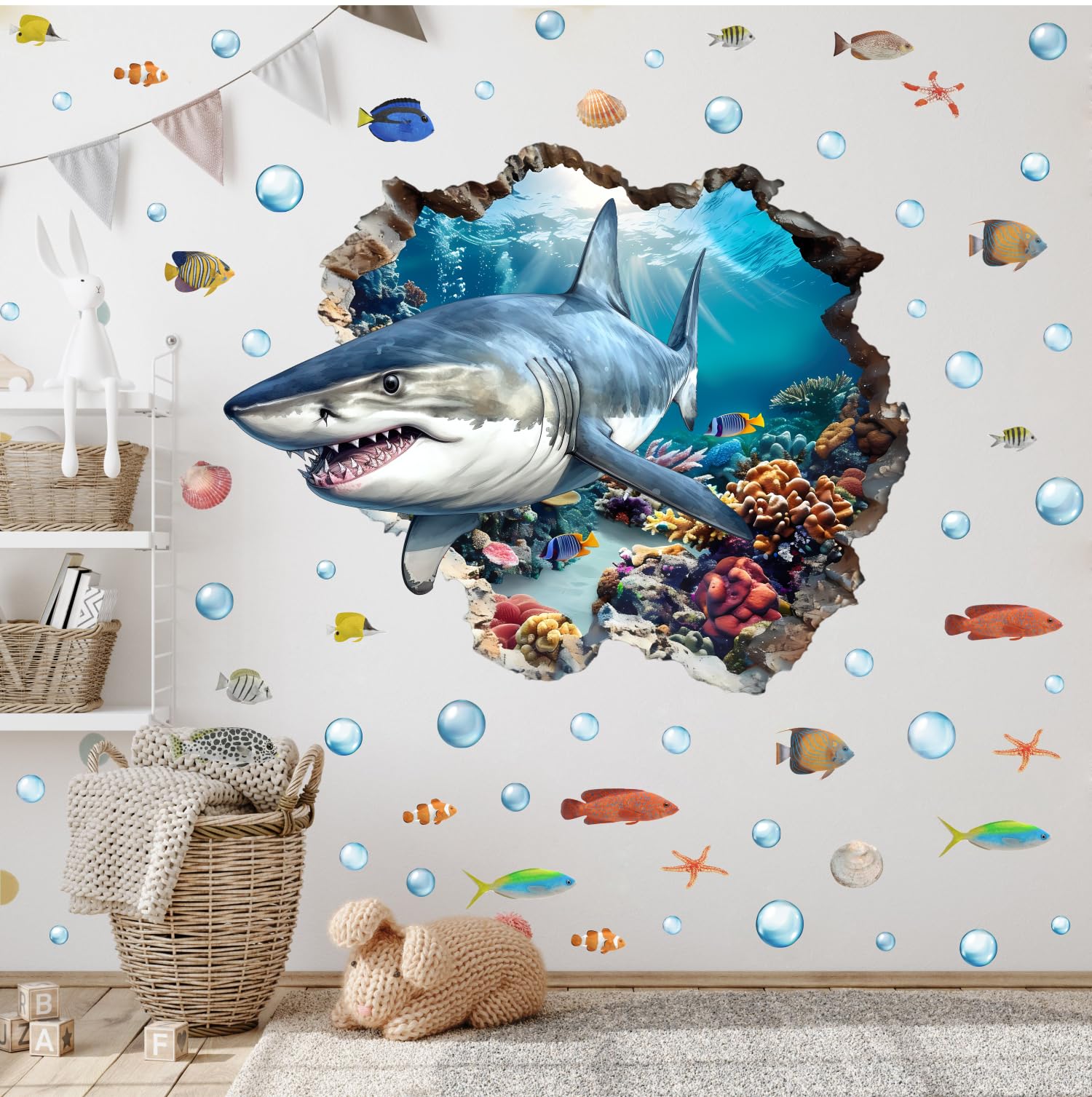 YIMEHDAN shark wall decor adds fun sea life theme to children's rooms