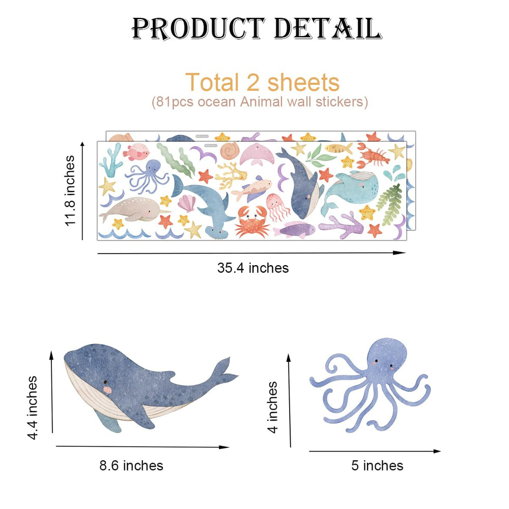 YIMEHDAN two sheets, 81 pieces, flexible layout for ocean scenes.