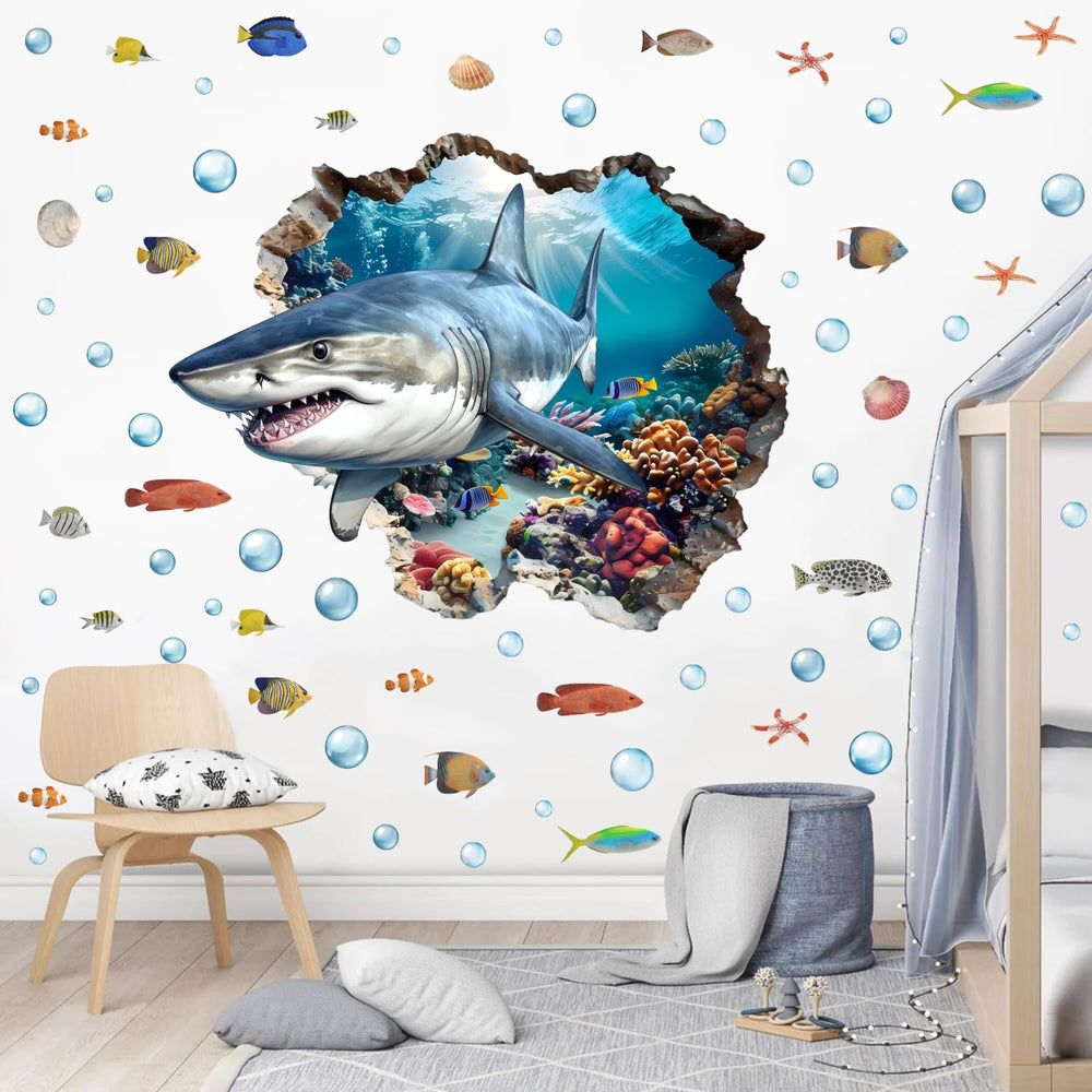 YIMEHDAN watercolor sea world wall stickers brighten playrooms with underwater vibe