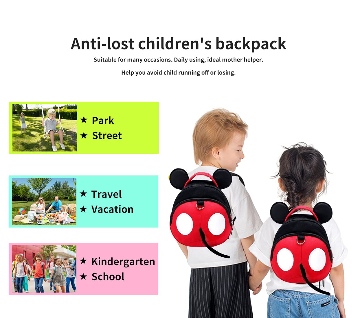 Yimidear baby-friendly harness can become a toy in safe spaces.