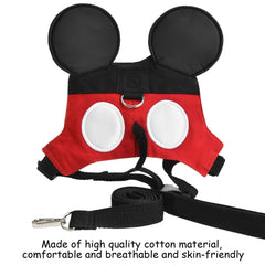 Yimidear red toddler leash with adjustable shoulder straps for growing kids