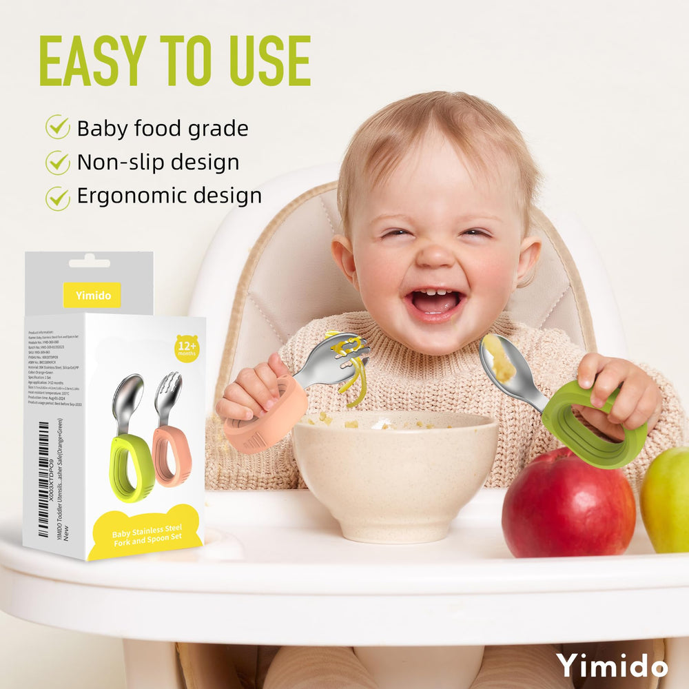 Yimido silicone-handle—soft grip reduces slips during meals.