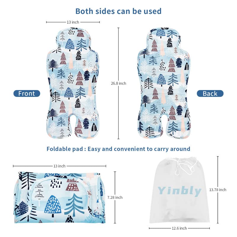 Yinbly gel car seat cooler pad in stroller provides comfortable cooling during outings.