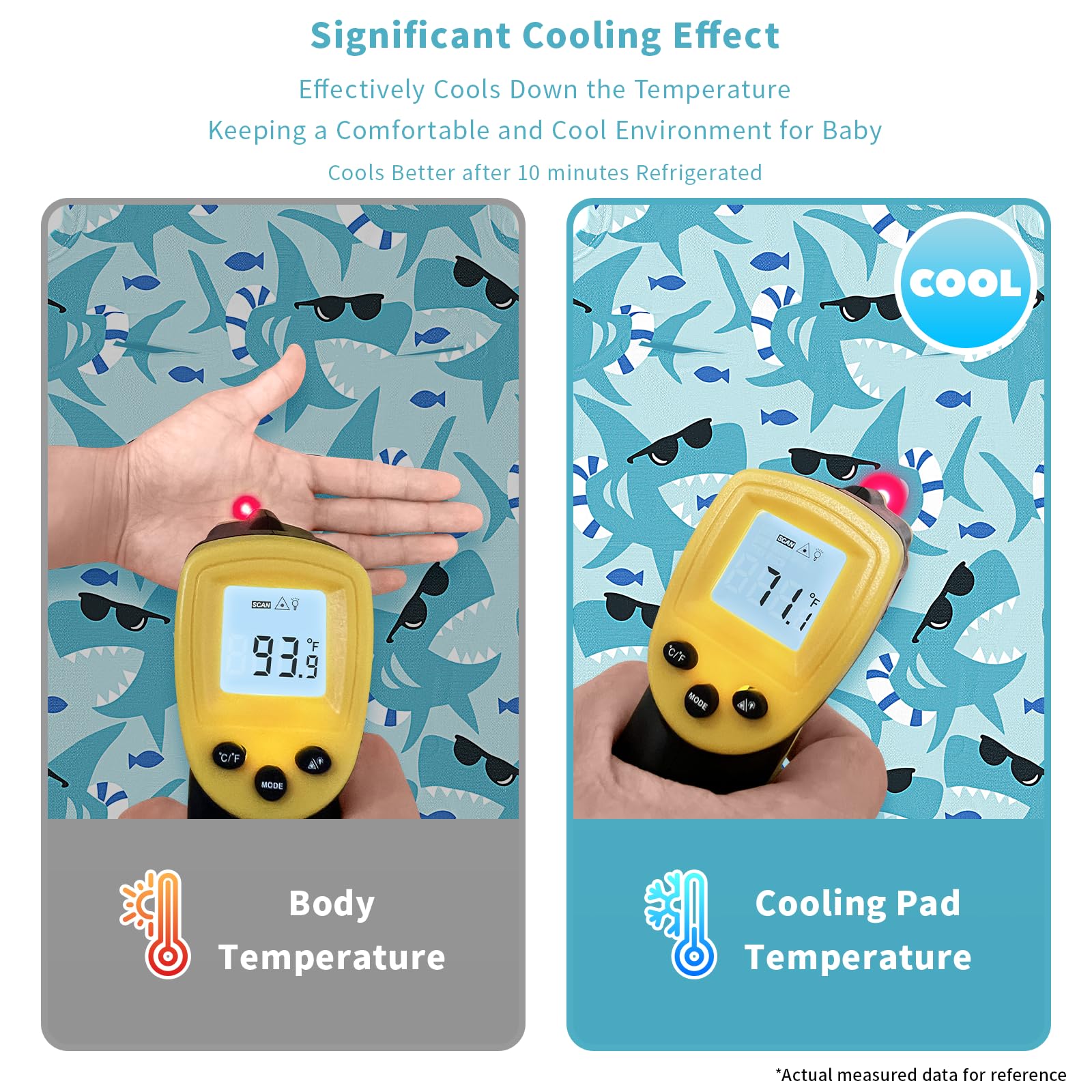 Yinbly safety gel material closeup showing non-toxic cooling gel.