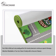 Yincimar colorful city map play mat enhances imaginative scenes.
