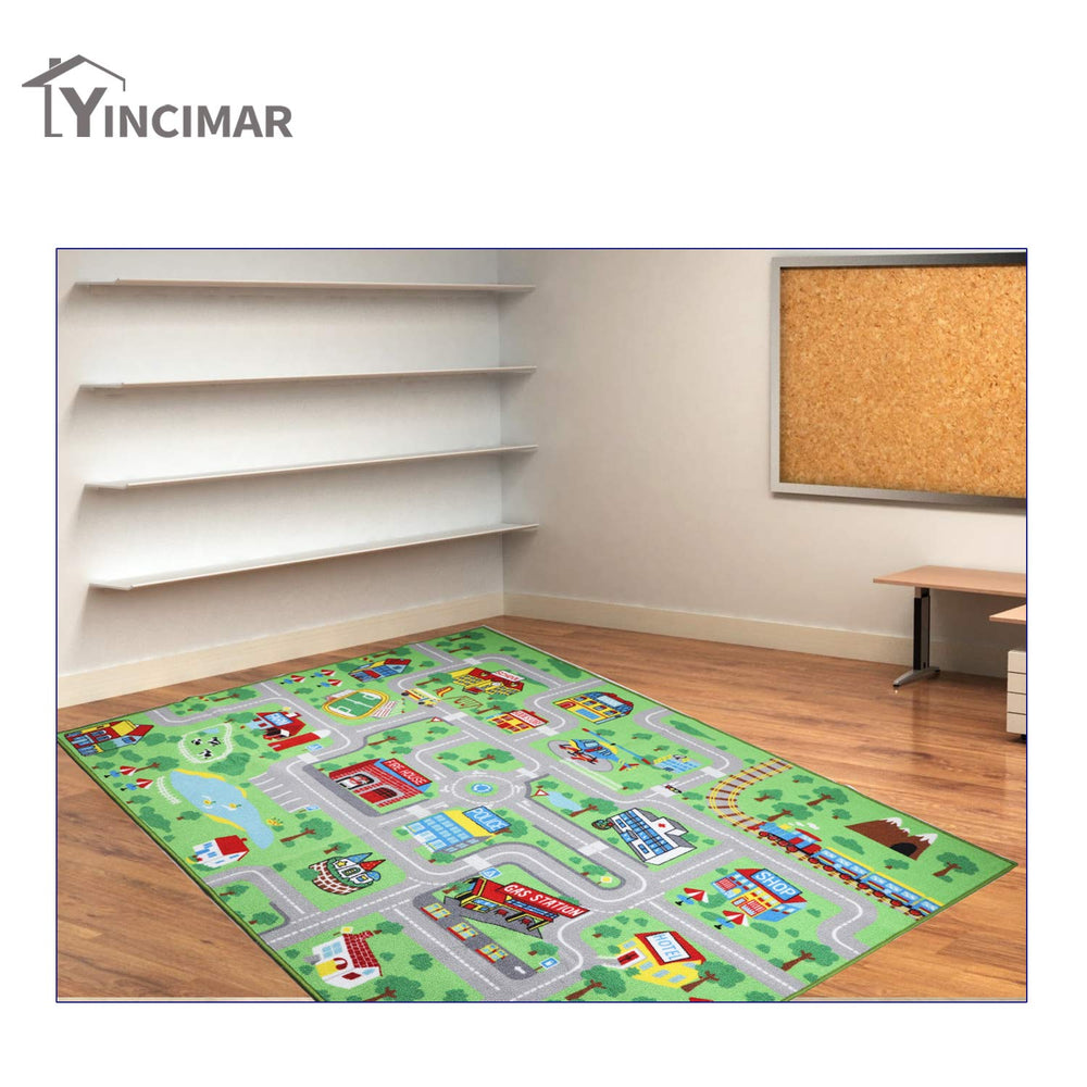 Yincimar kids bedroom city play mat for cozy playtime.