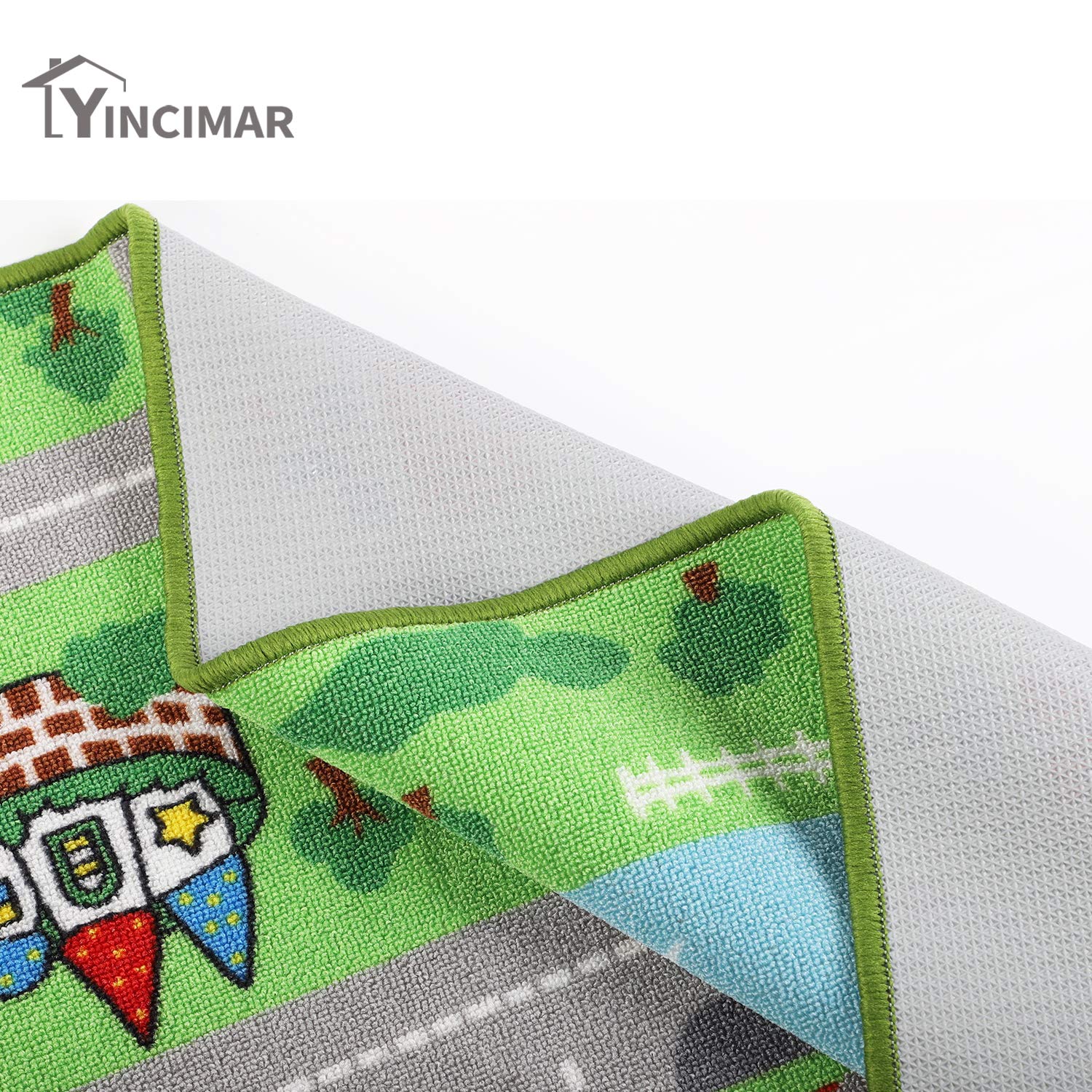 Yincimar machine washable kids rug for simple cleanup.