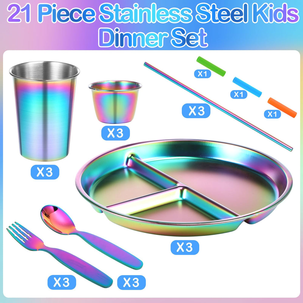 Yinder divided plate with balanced bites for portion control and mess reduction