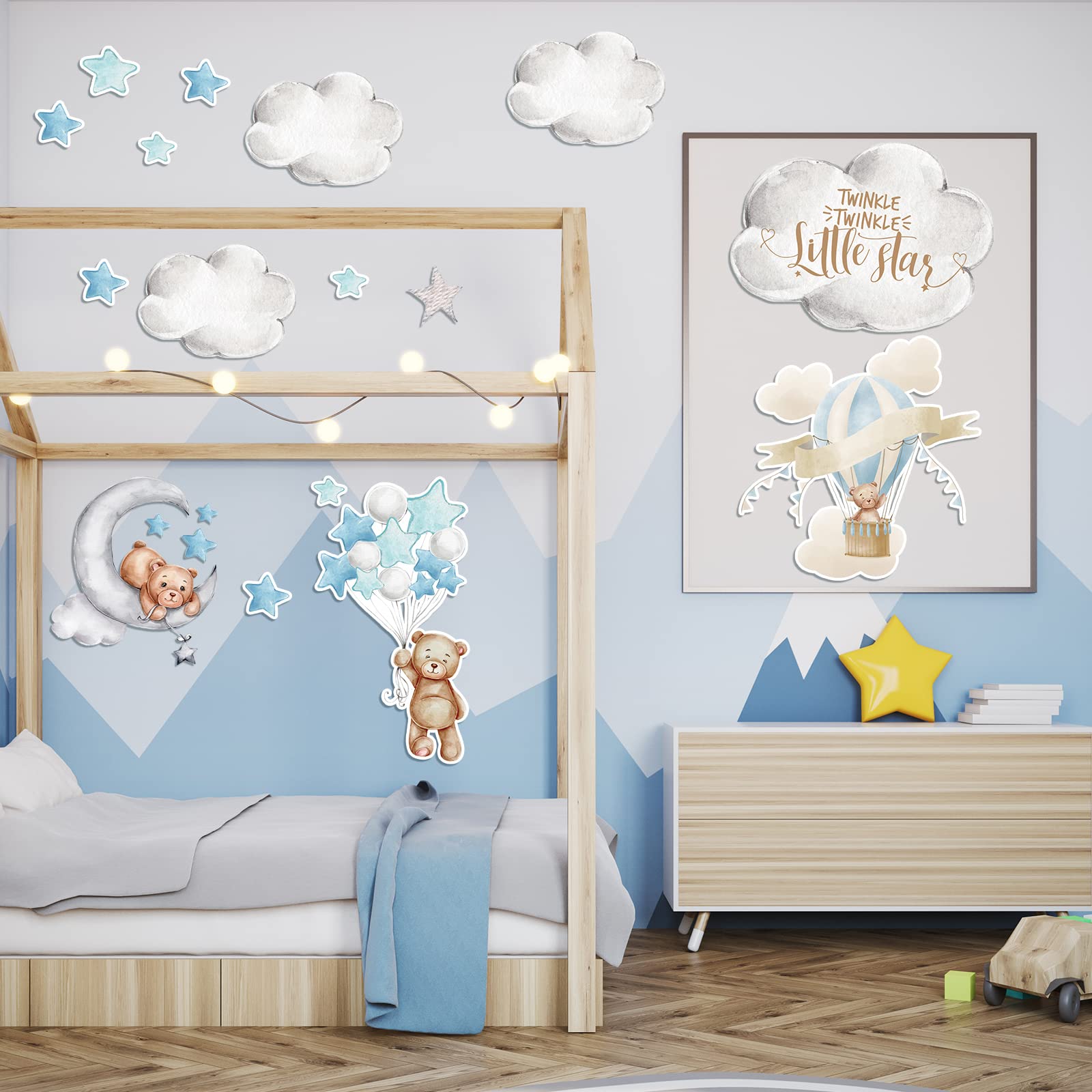 Yinder bear-highland-cow wall decals transform bedrooms, classrooms, and play areas.