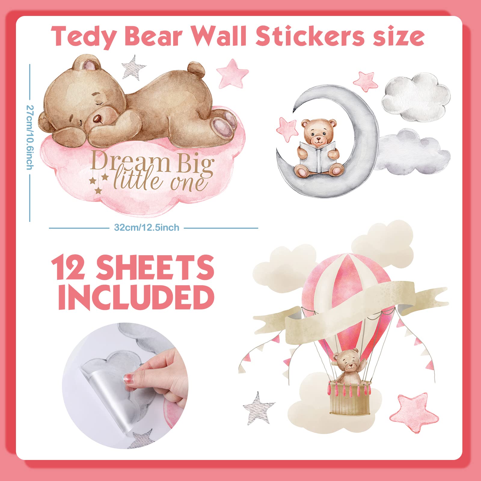 Yinder hot air balloon wall decal creates a dreamy ceiling-to-wall accent.