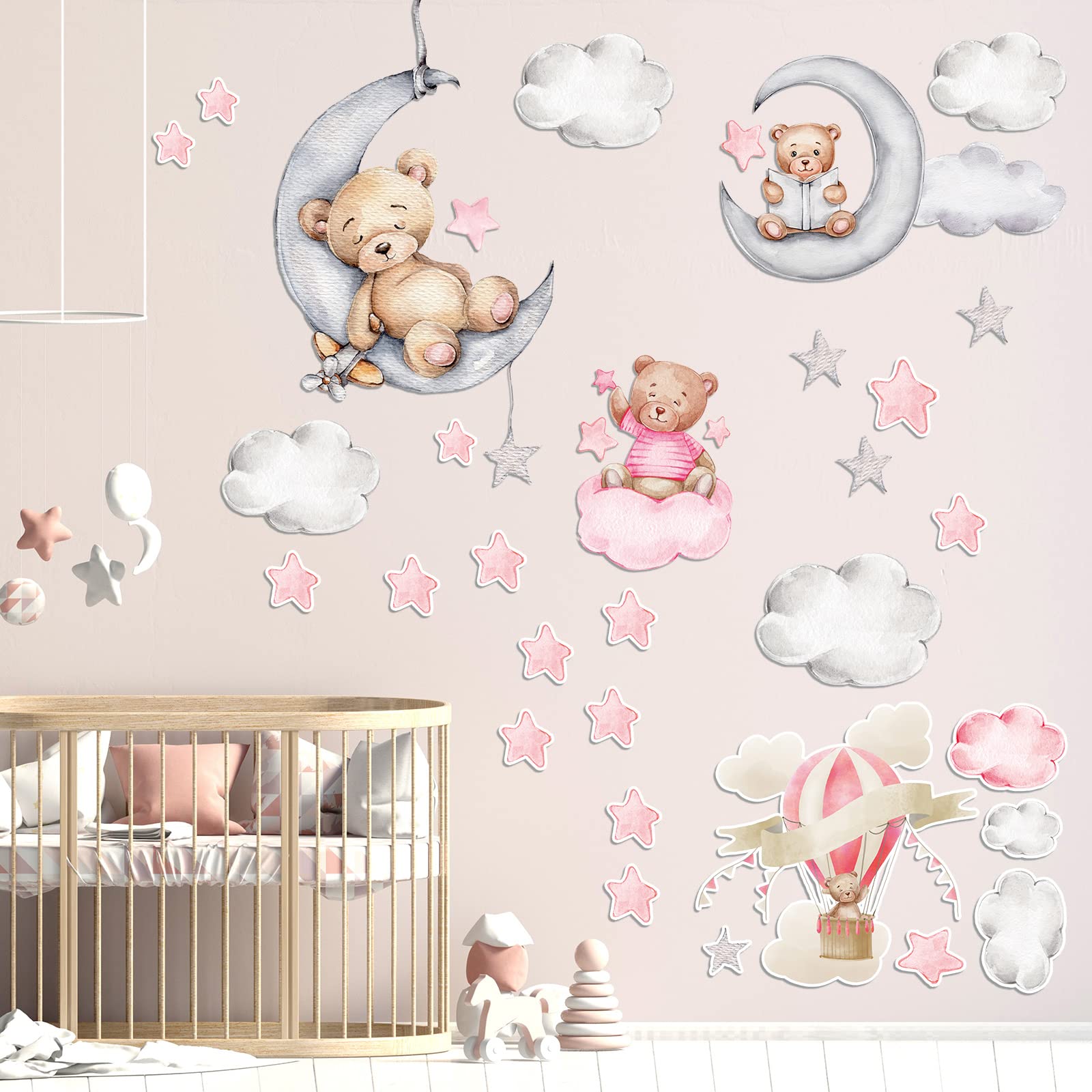 Yinder nursery decor bundle fits walls, doors, and windows with versatility.