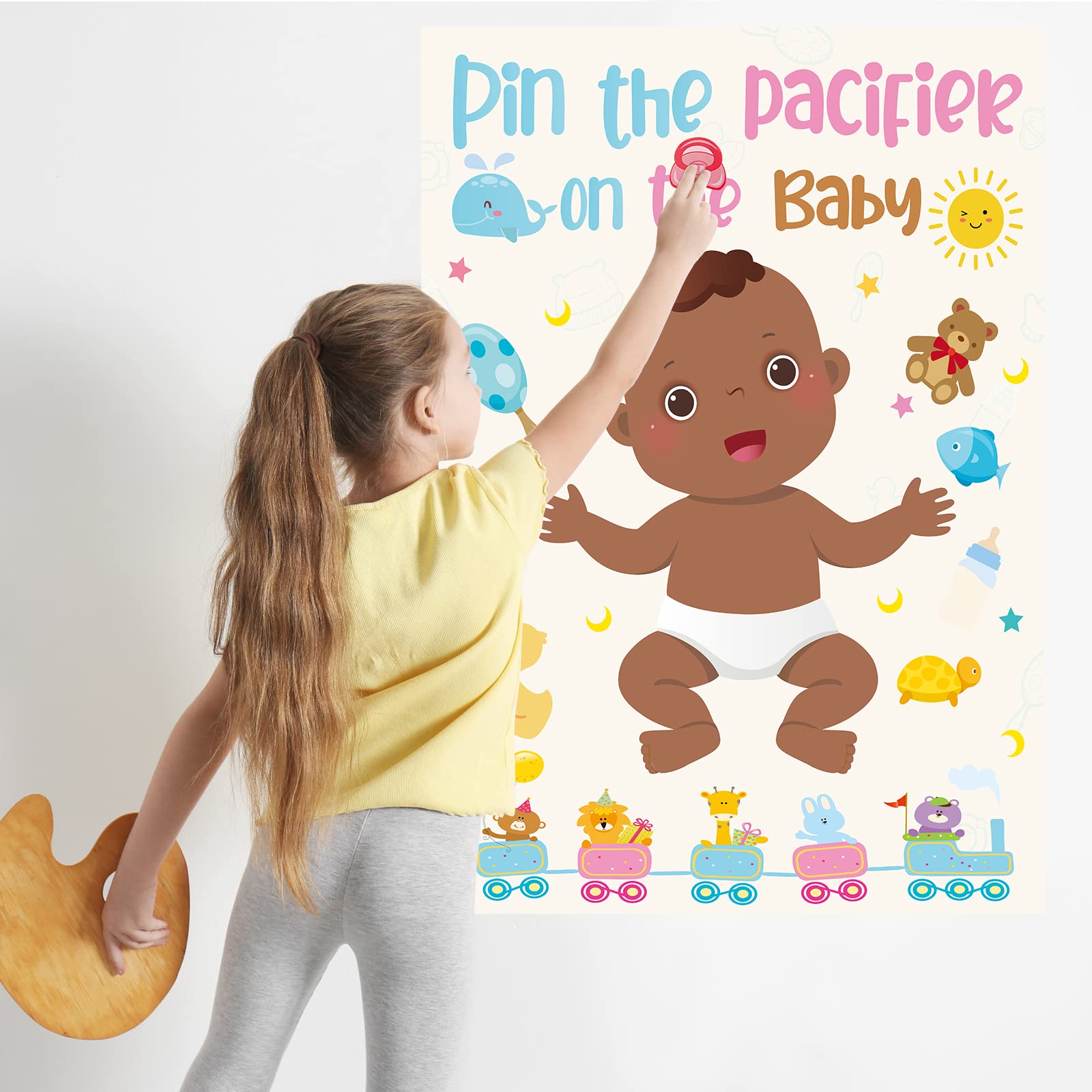 Yinder poster sized 56 by 42 cm for easy party decoration.