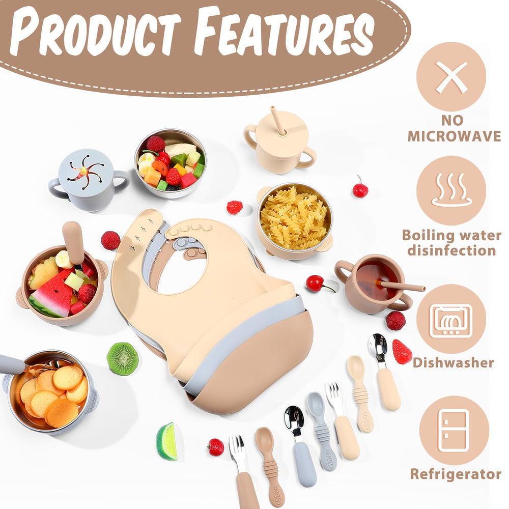 Yinder silicone baby feeding set forks designed for tiny mouths and safe grip.