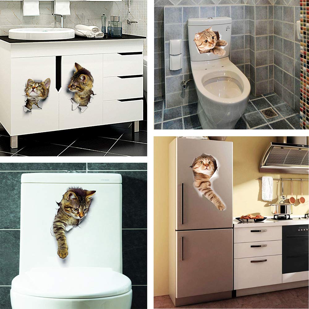 YINECO 3D Cat Wall Sticker nursery decor close-up ideal for kids' rooms and studies