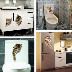YINECO 3D Cat Wall Sticker nursery decor close-up ideal for kids' rooms and studies