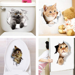 YINECO 3D Cat Wall Sticker paw detail close-up emphasizes lifelike texture for child-friendly decor