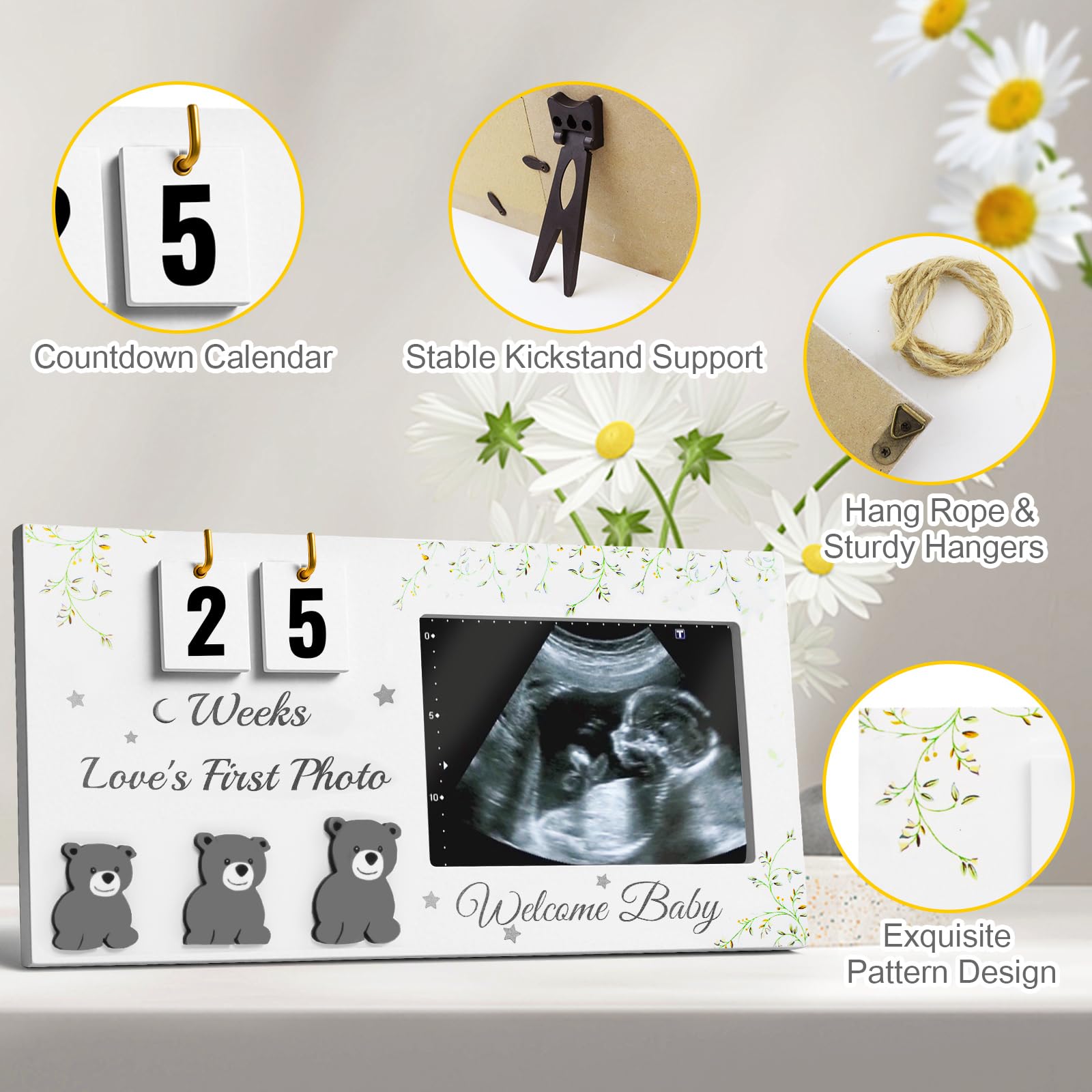 YinEpand frame preserves a 4x3 ultrasound photo in a dedicated space