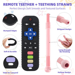 Yinghezu colorful teether tubes, two textures to calm gums and stimulate senses.