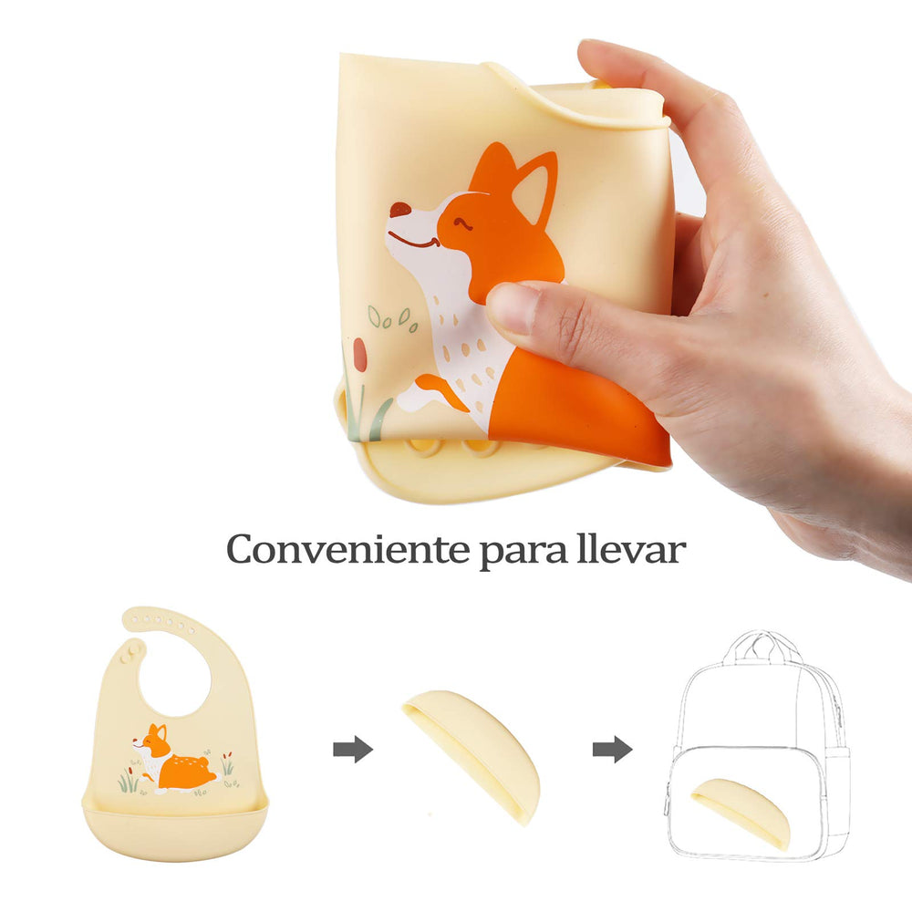 YINGJEE silicone feeding bibs wipe-clean surface simplifies cleanup after messy eaters