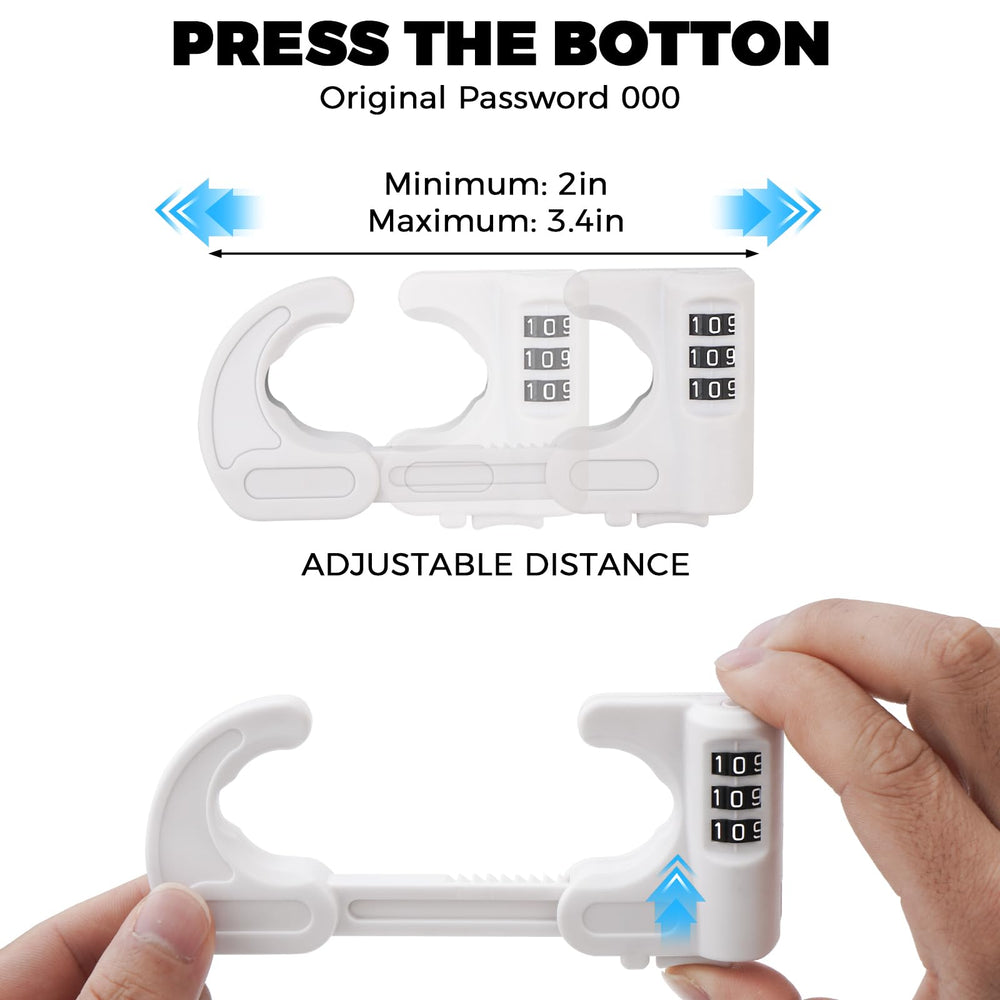 Yingranlock 4-pack cabinet locks installed on double doors demonstrate secure child access control