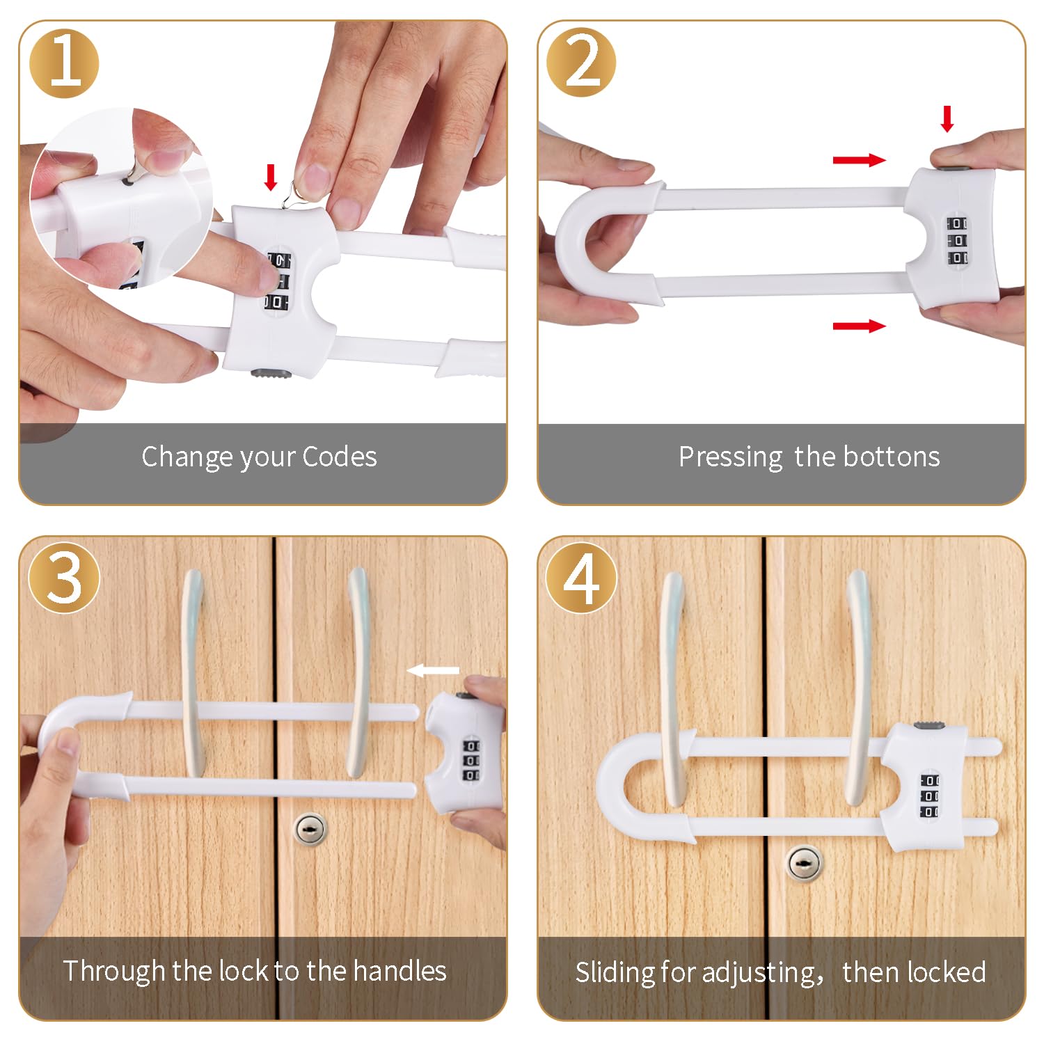yingranlock no-tools installation icon highlighting universal fit for mushroom, D-shaped, knobs