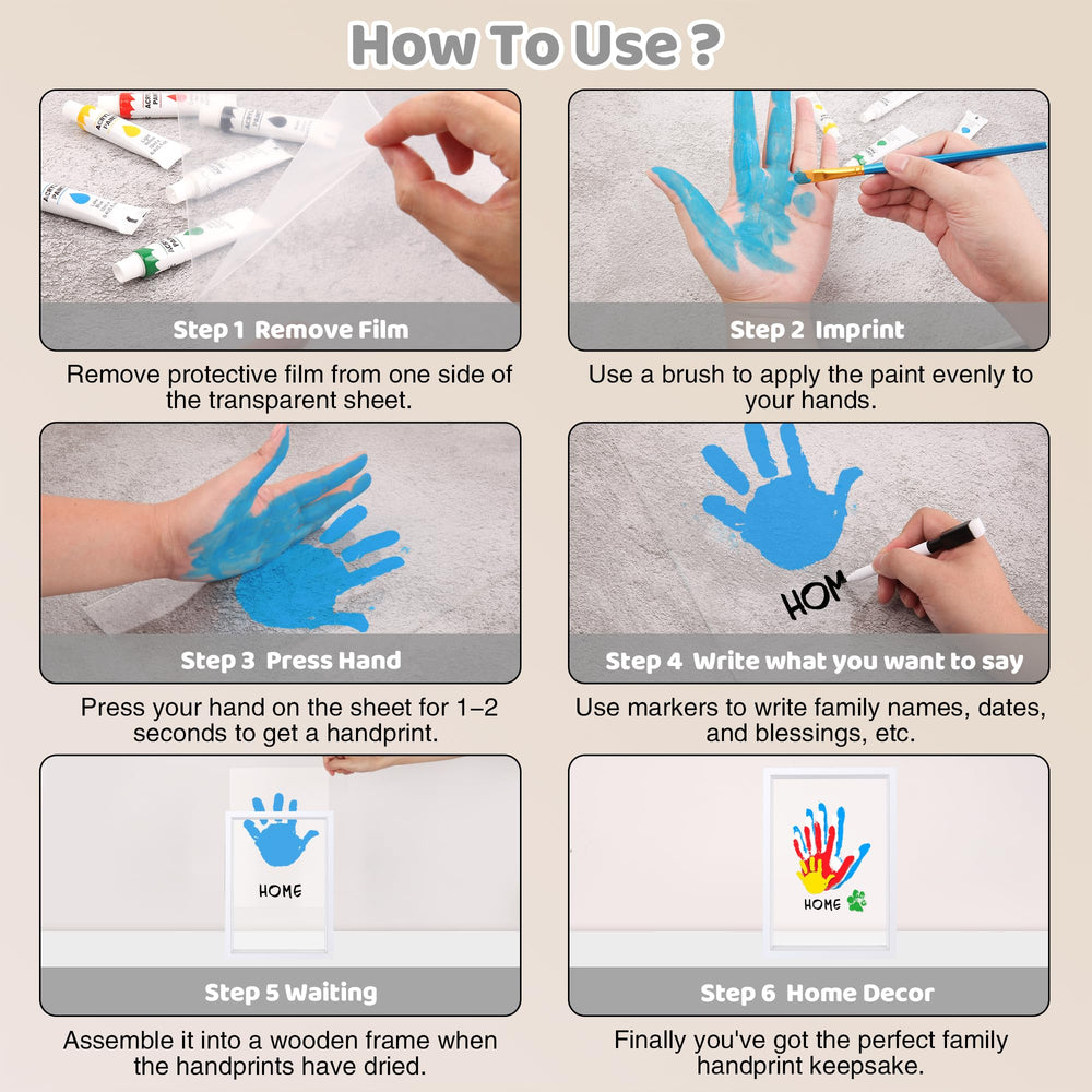Yingsu Family Handprint Kit includes dust-proof sealant for dust-free displays.