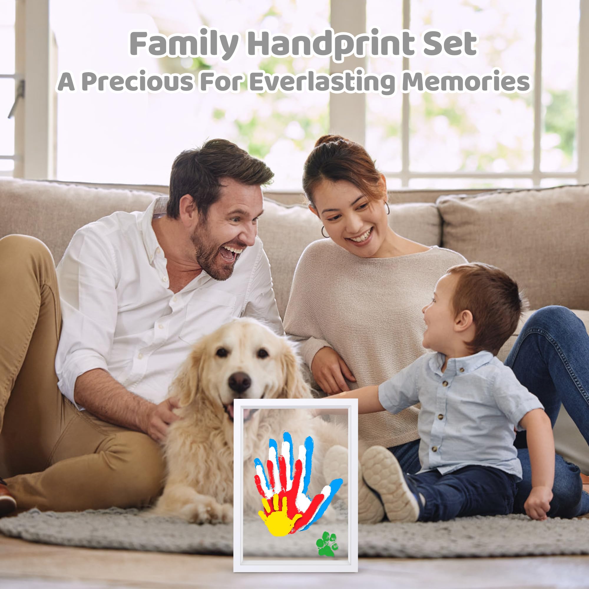 Yingsu Family Handprint Kit six non-toxic paints enable safe, vibrant customization.