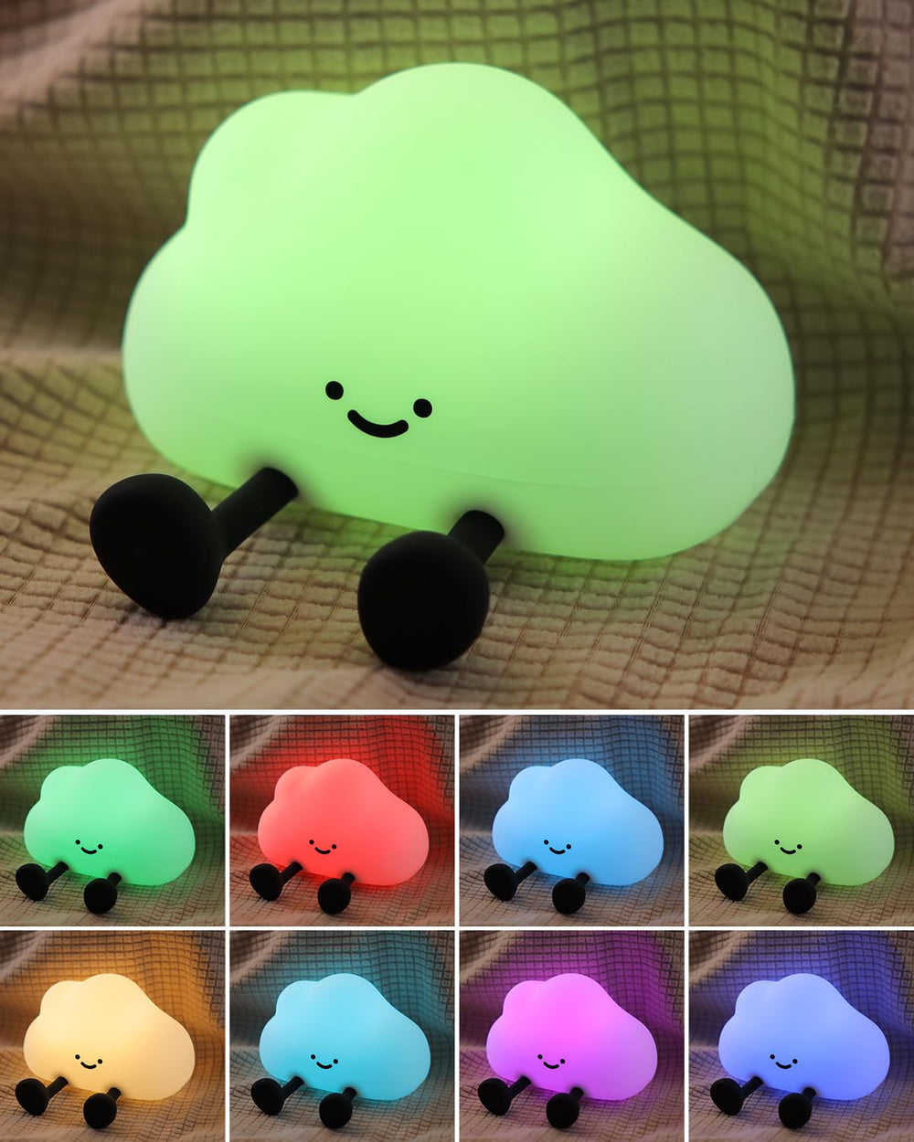 YISUN Cloud Night Light with 7 color options for customizable mood lighting