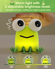 YISUN Frog night light dim 3 levels for cozy rooms.