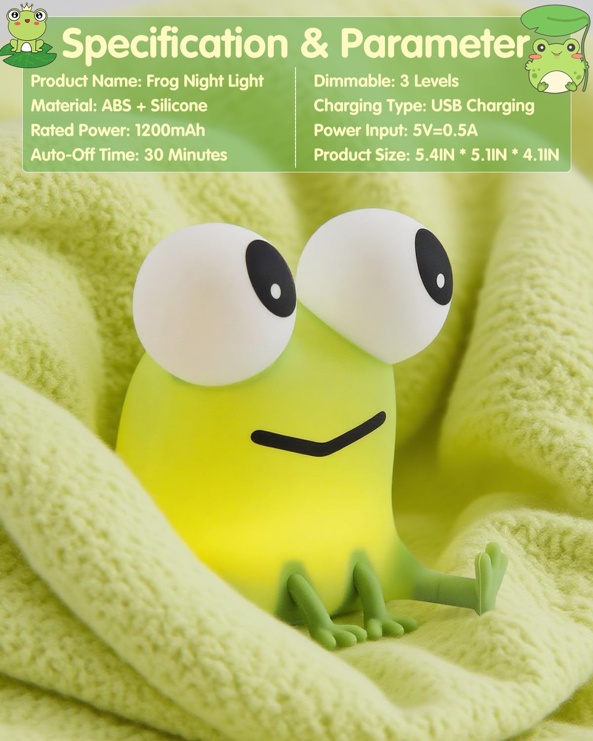 YISUN Frog night light gift packaging makes a great present.