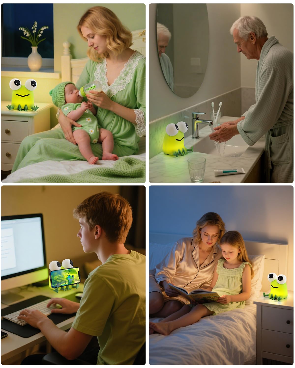 YISUN Frog night light in kids room decor boosts cozy ambience.