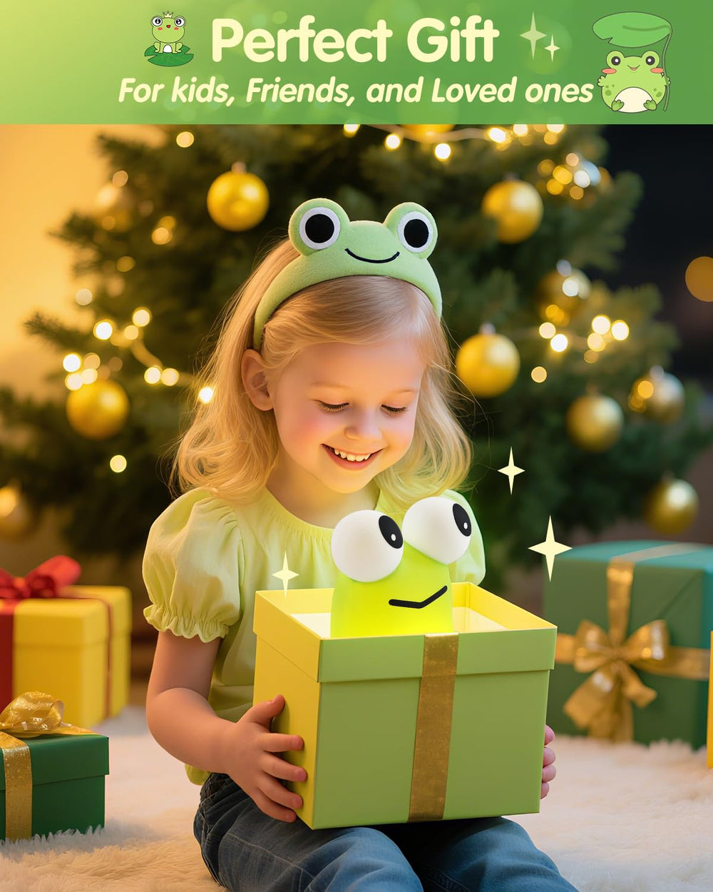 YISUN Frog night light rechargeable battery enables cordless convenience.