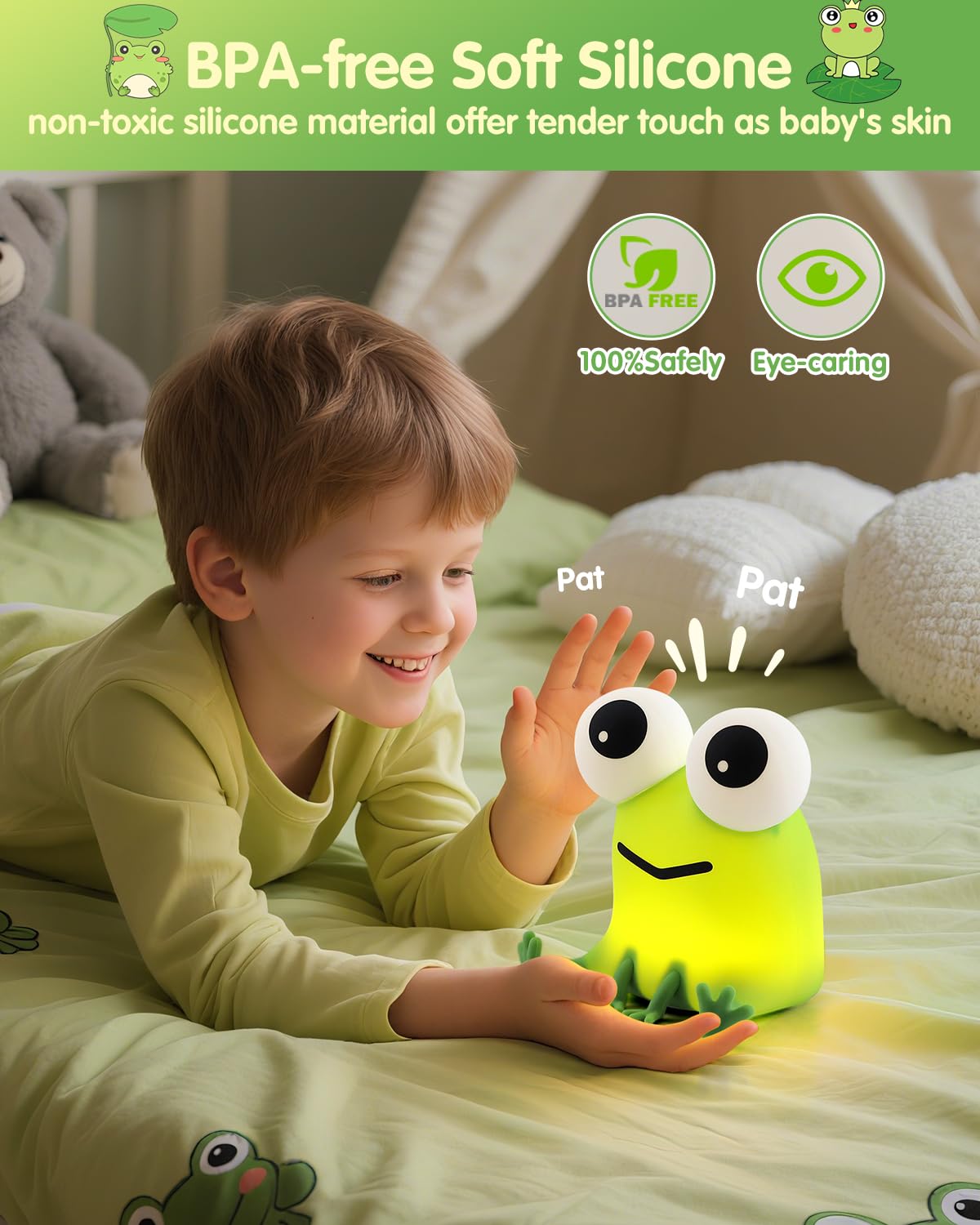 YISUN Frog night light timer 30 minutes for easy sleep routines.