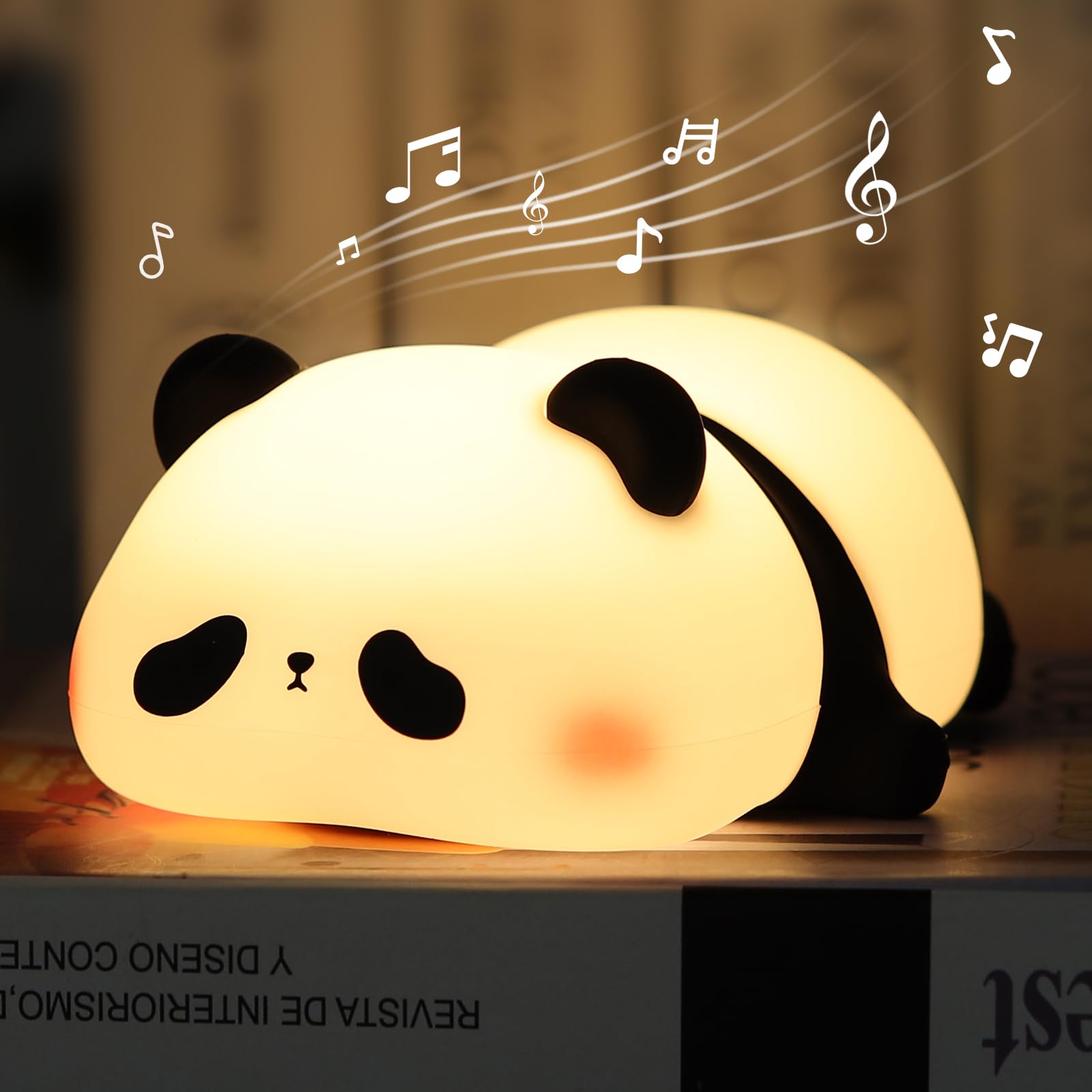 YISUN Panda night light with warm glow and dimmable brightness for cozy bedtime.
