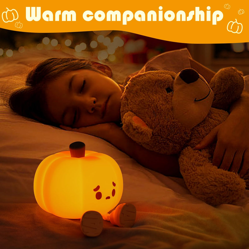 YISUN Pumpkin Night Light in dimmed mode for cozy ambience