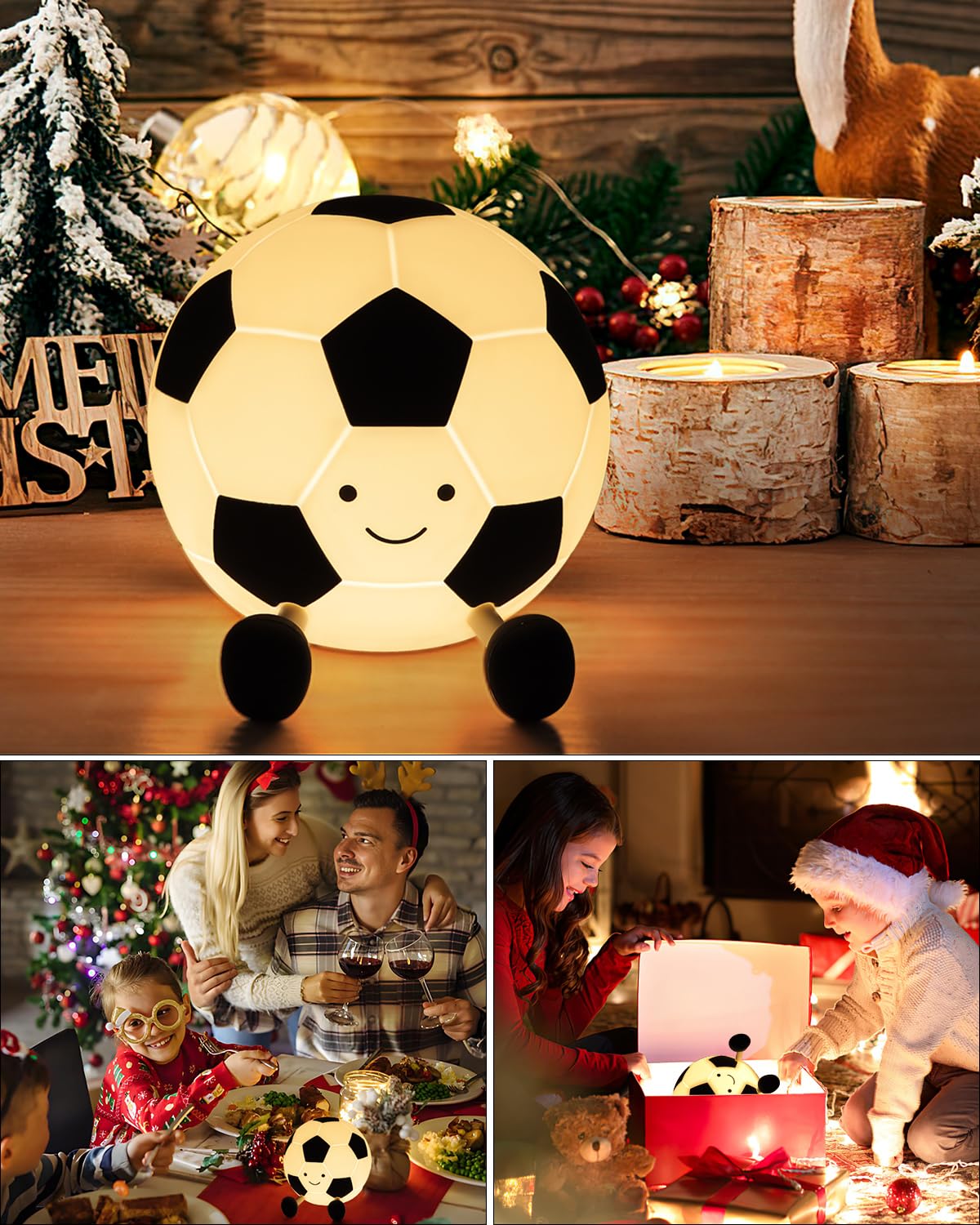 YISUN soccer night light rechargeable via USB-C for portable use.