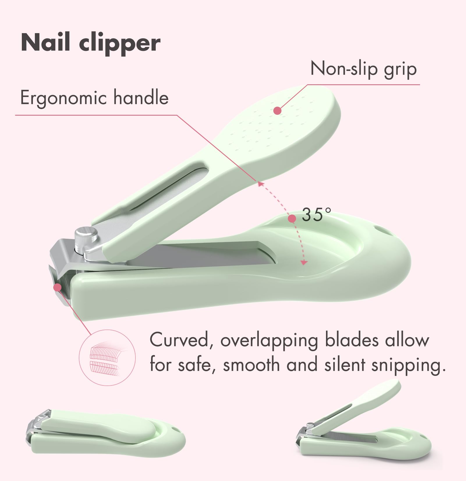 YIVEKO baby nail clipper with ergonomic handle for precise trimming.