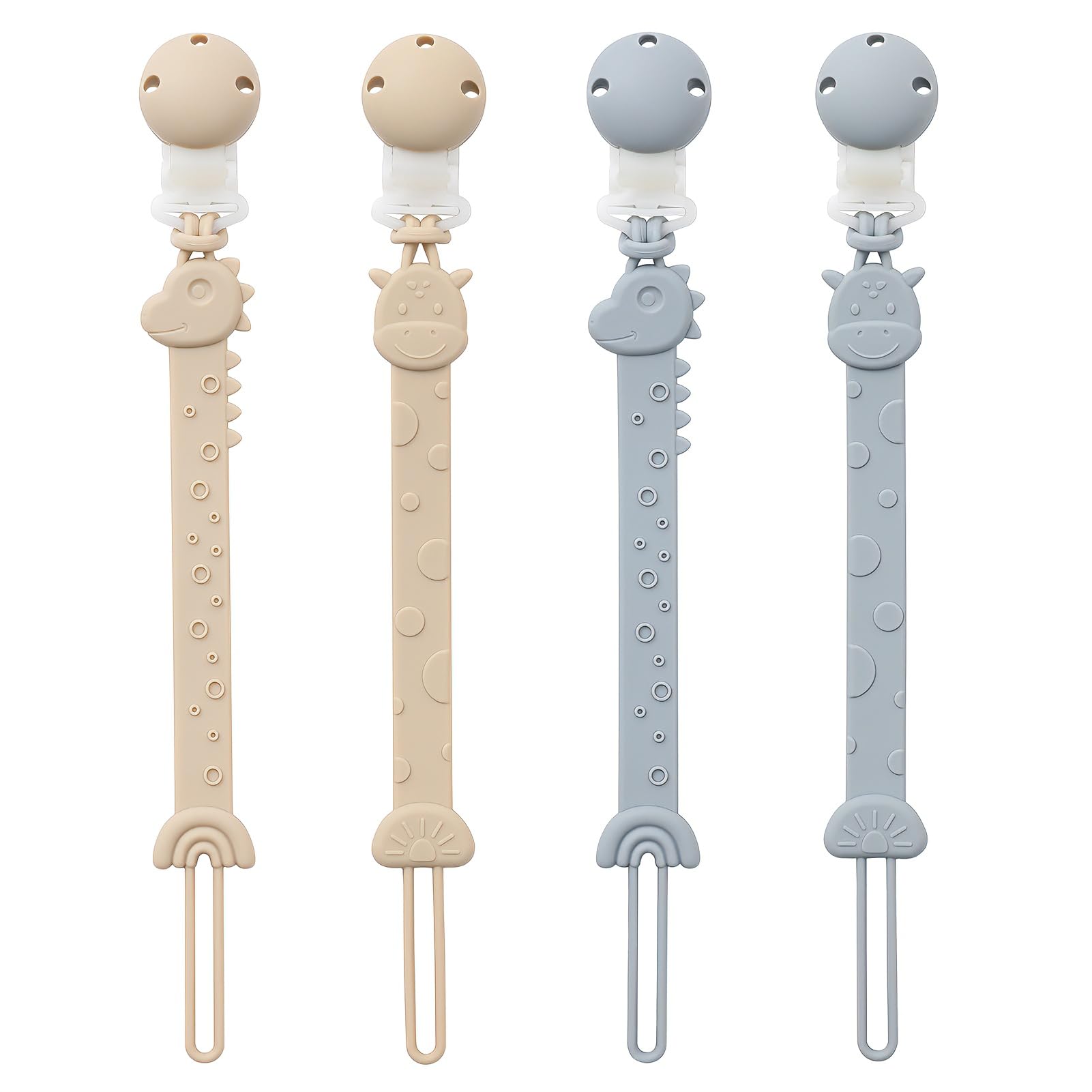 YIVEKO pacifier clip dinosaur design securely attaches to clothing for mess-free outings