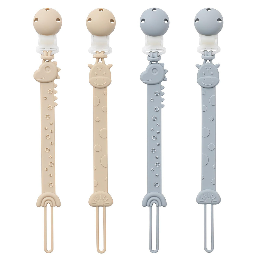 YIVEKO pacifier clip dinosaur design securely attaches to clothing for mess-free outings