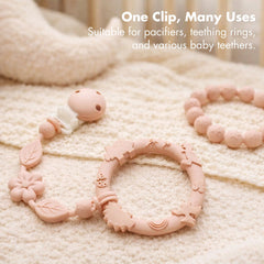 YIVEKO pacifier clip onepiece design features seamless silicone for safety.