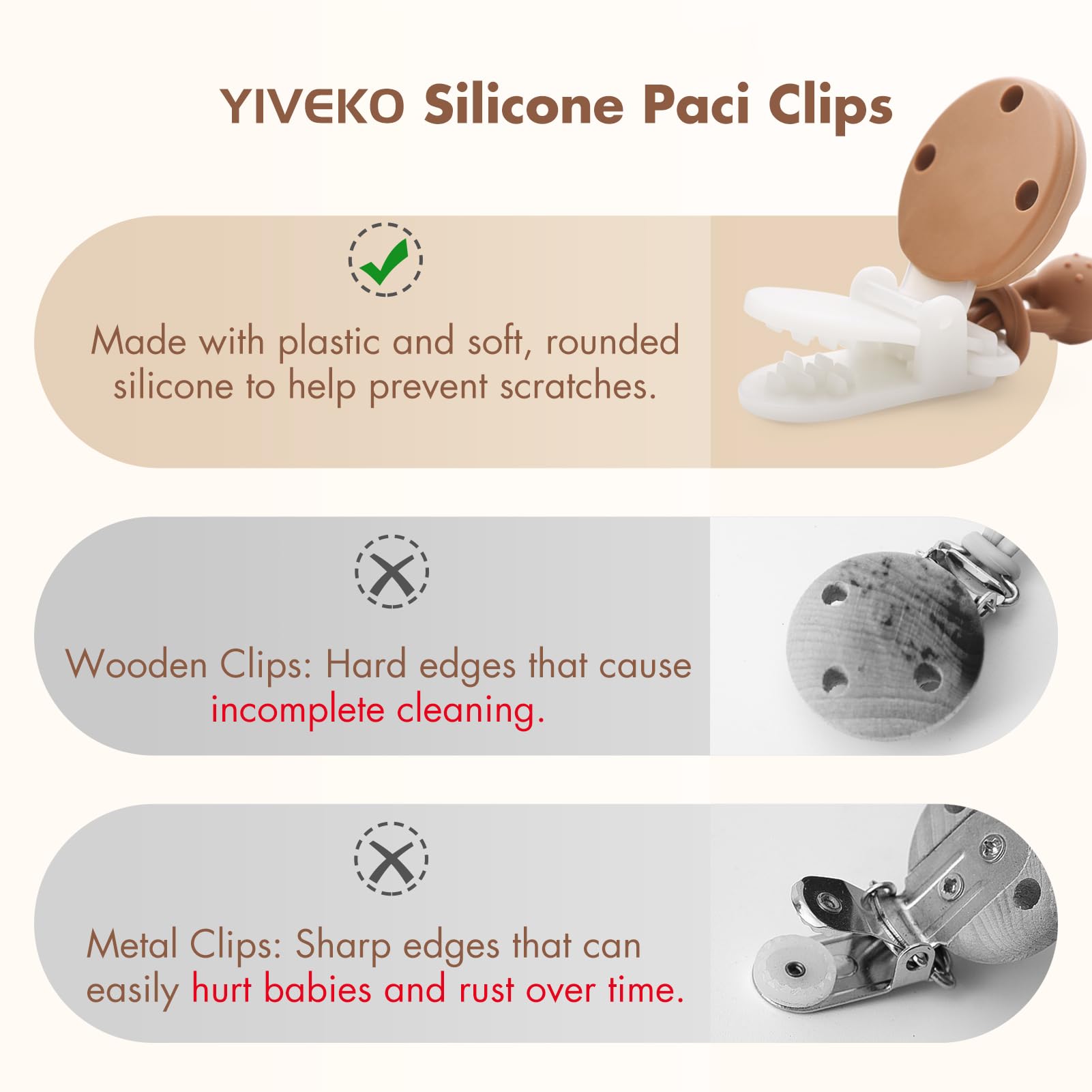 YIVEKO pacifier clips gift-packaging ideal baby shower gift