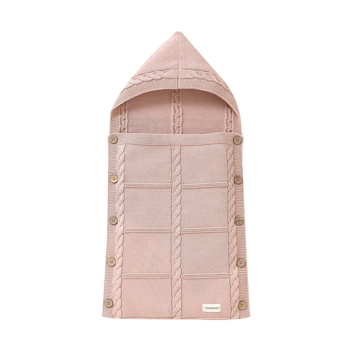 YIXPOH newborn swaddle blanket pink closeup shows soft cotton texture for cozy sleep.