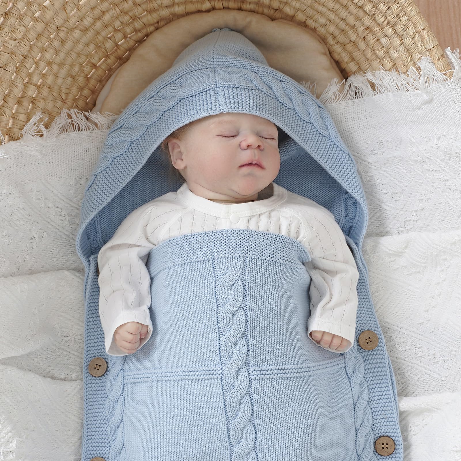 YIXPOH newborn swaddle pink-softness-closeup highlights gentle, soothing comfort for naps.