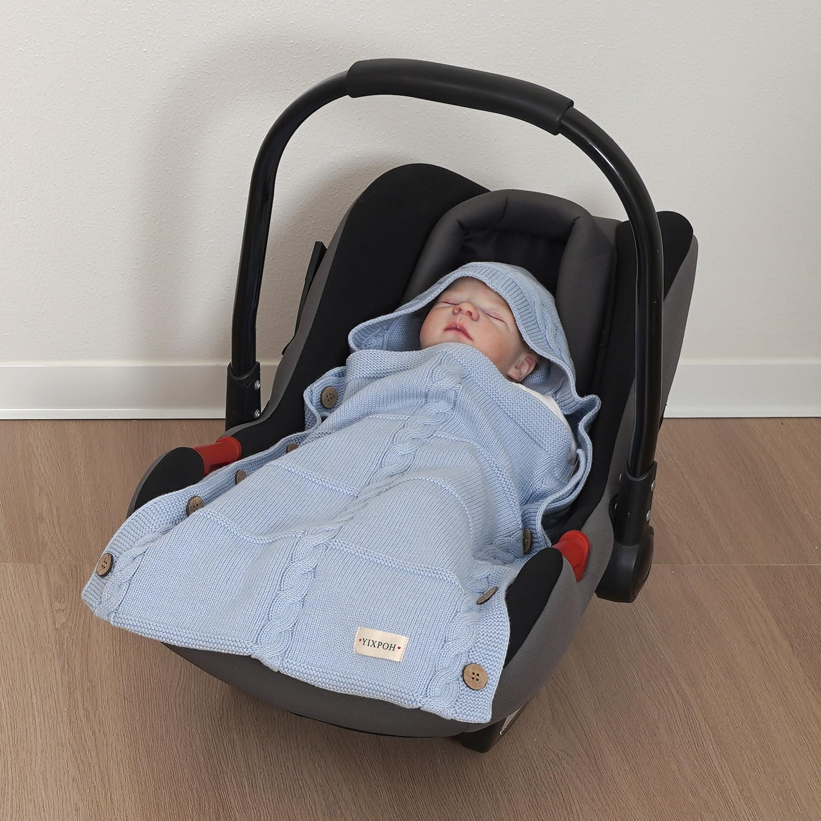 YIXPOH newborn swaddle white-cotton-finish demonstrates breathable, everyday comfort.